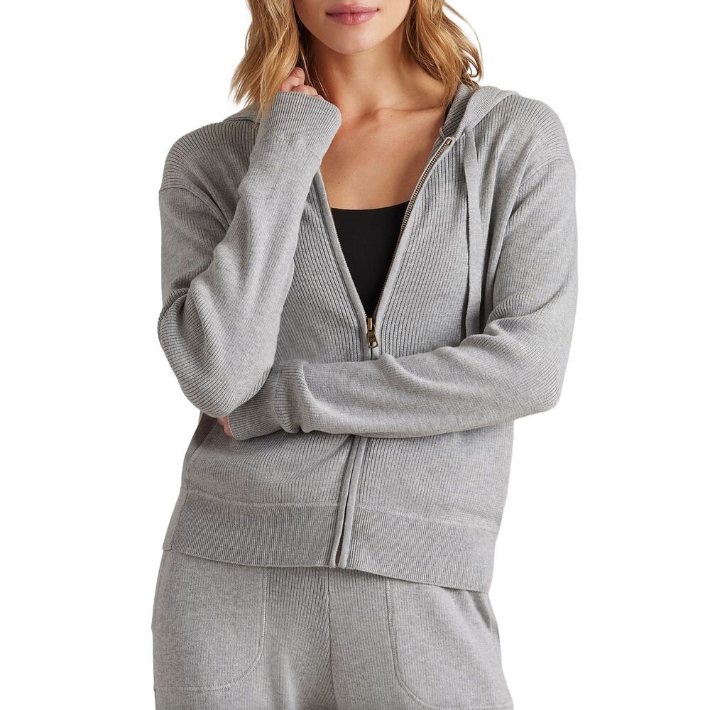 Rhone Daybreak Sweater Knit Hoodie Sz XS New $129 Light Gray Heather Relaxed Fit - Picture 11 of 13
